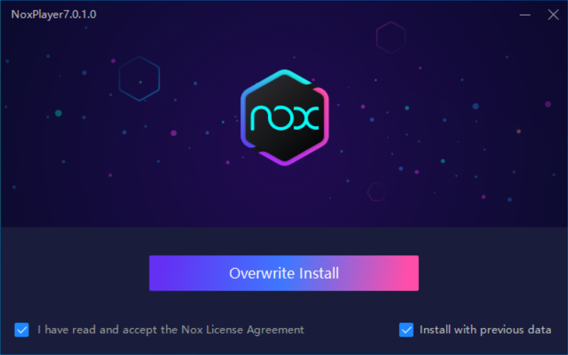 Nox downgrade overweite install